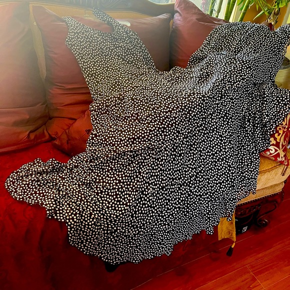 Evan Picone Polka Dot Tiered Ruffle Maxi Dress | Size L-XL - Picture 2 of 9